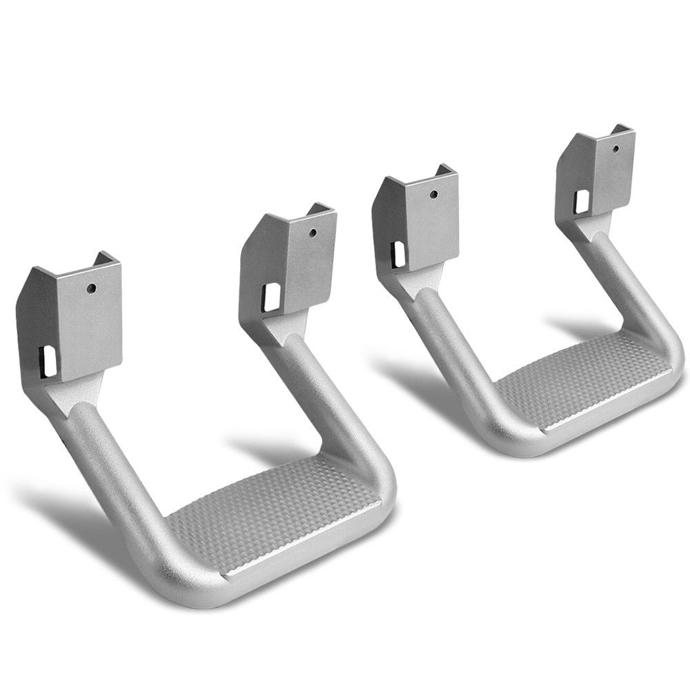 2x Silver Universal Die-Cast Aluminum Side Step Nerf Bar for Pickup Turck SUV