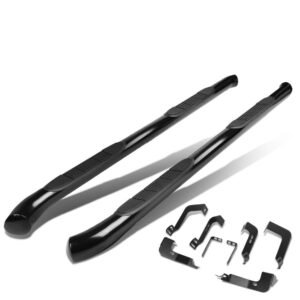 (Curved End Black) Running Board Nerf Bar For 99-14 Chevrolet Silverado/GMC Sierra GMT800 GMT900 [Crew Cab]