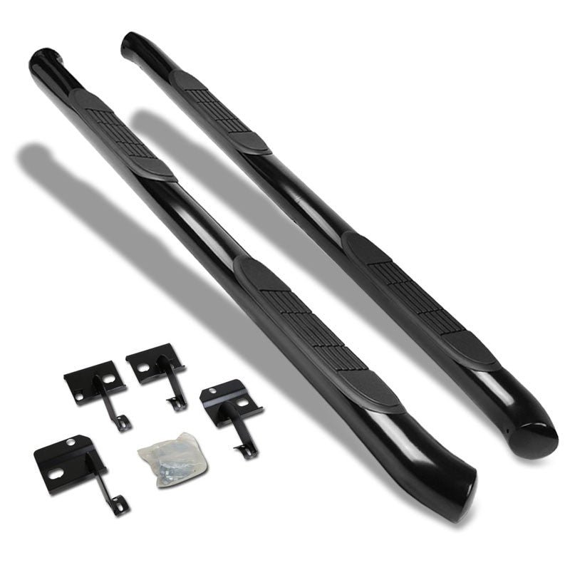 (Curved End Black) Running Board Nerf Bar For 08-17 Buick Enclave/09-17 Chevrolet Traverse/07-17 GMC Acadia/07-10 Saturn Outlook