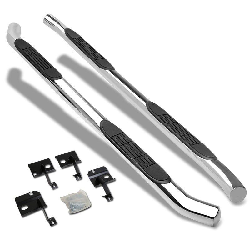 (Curved End Metal) Running Board Nerf Bar For 08-17 Buick Enclave/09-17 Chevrolet Traverse/07-17 GMC Acadia/07-10 Satu