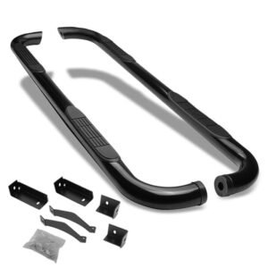 (90 Bend End Black) Running Board Nerf Bar For 04-15 Nissan Titan (A60 1st Gen) [Extended Cab]