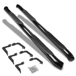 (Curved End Black) Running Board Nerf Bar For 05-21 Nissan Frontier (D40 2nd Gen) [Crew Cab]
