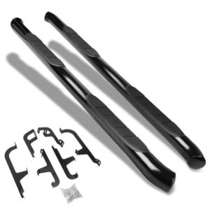(Curved End Black) Running Board Nerf Bar For 18+ Volkswagen Atlas (CA1 1st Gen)