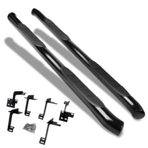 (Curved End Black) Running Board Nerf Bar For 19+ Ram 1500 (DT 5th Gen) [Crew Cab]