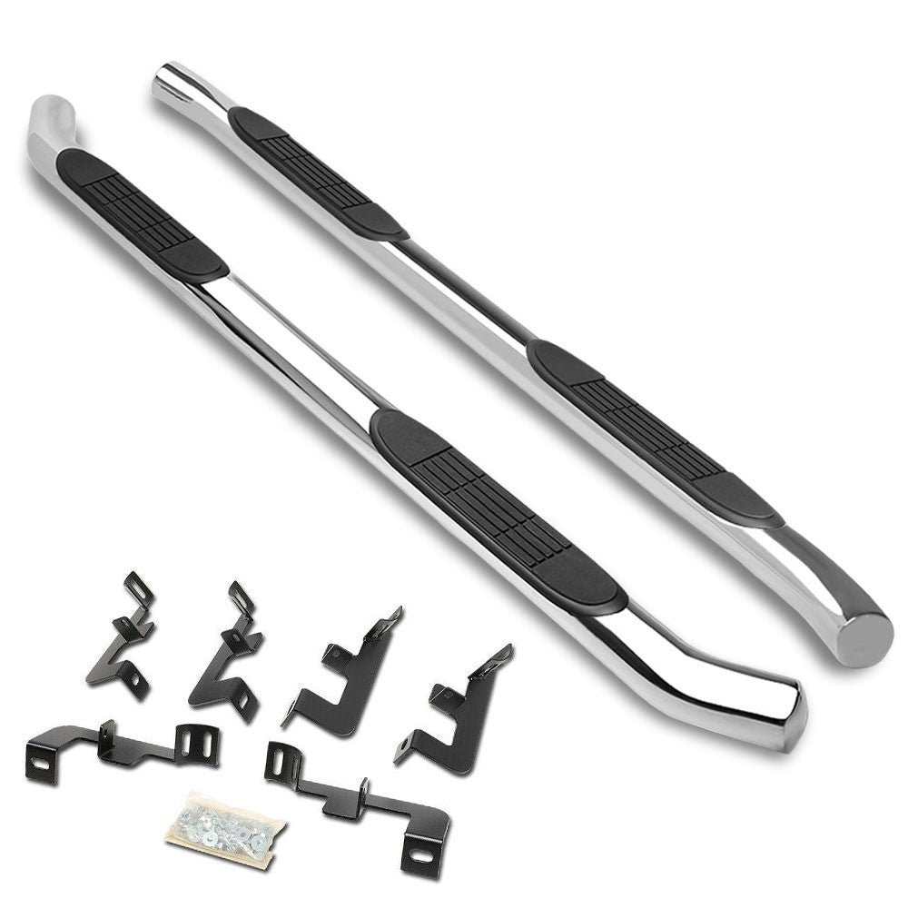 (Curved End Metal) Running Board Nerf Bar For 18+ Jeep Wrangler 4DR Unlimited JL
