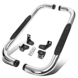 (90 Bend End Metal) Running Board Nerf Bar For 19+ Chevrolet Silverado 1500 / GMC Sierra 1500 (T1XX 4th Gen) [Standard Cab]