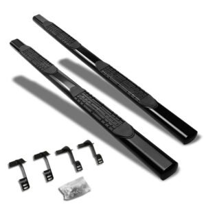 (Straight Design Black) Running Board Nerf Bar For 15+ Ford F-150/17+ F-250 F-350 Super Duty [Extended Cab]