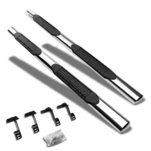 (Straight Design Metal) Running Board Nerf Bar For 15+ Ford F-150/17+ F-250 F-350 Super Duty [Extended Cab]