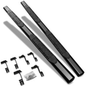 (Straight Design Black) Running Board Nerf Bar For Ford 15+ F-150 / 17+ F-250 F-350 Super Duty [Crew Cab]
