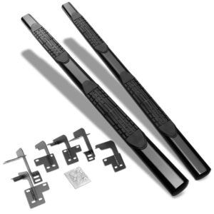 (Straight Design Black) Running Board Nerf Bar For 19+ Ram 1500 (DT 5th Gen) [Extended Cab]