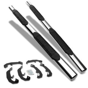 (Straight Design Metal) Running Board Nerf Bar For 19+ Chevrolet Silverado / GMC Sierra 1500 2500 3500 HD (T1XX) [Crew Cab]