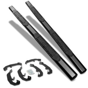 (Straight Design Black) Running Board Nerf Bar For 19+ Silverado Sierra 1500/20+ 2500 3500 HD T1XX [Extended Cab]