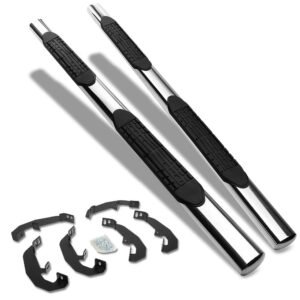 (Straight Design Metal) Running Board Nerf Bar For 19+ Silverado Sierra 1500/20+ 2500 3500 HD T1XX [Extended Cab]