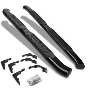 (Curved End Oval Black) Running Board Nerf Bar For 15+ Chevrolet Colorado (RG)/15+ GMC Canyon (RG) [Extended Cab]