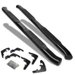 (Curved End Oval Black) Running Board Nerf Bar For 15+ Chevrolet Colorado (RG)/15+ GMC Canyon (RG) [Crew Cab]