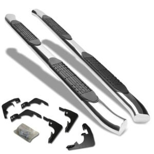 (Curved End Oval Metal) Running Board Nerf Bar For 15+ Chevrolet Colorado (RG)/15+ GMC Canyon (RG) [Crew Cab]