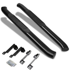 (Curved End Oval Black) Running Board Nerf Bar For 99-19 Silverado/Sierra [Standard Cab]