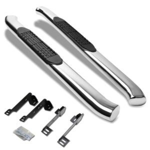 (Curved End Oval Metal) Running Board Nerf Bar For 99-19 Silverado/Sierra [Standard Cab]
