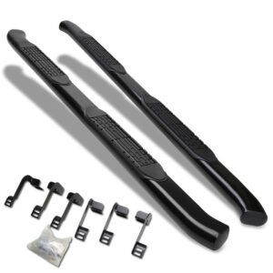 (Curved End Oval Black) Running Board Nerf Bar For 09-18 Ram 1500 2500 3500/19+ Ram 1500 Classic [Crew Cab]