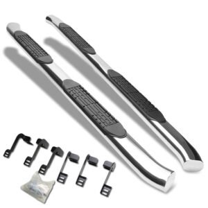 (Curved End Oval Metal) Running Board Nerf Bar For 09-18 Ram 1500 2500 3500/19+ Ram 1500 Classic [Crew Cab]