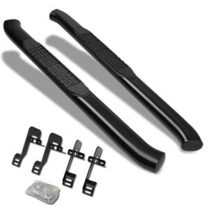 (Curved End Oval Black) Running Board Nerf Bar For 04-14 Ford F-150 (P221 11th, P415 12th Gen) [Standard Cab]