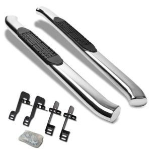 (Curved End Oval Metal) Running Board Nerf Bar For 04-14 Ford F-150 (P221 11th, P415 12th Gen) [Standard Cab]