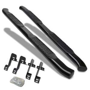 (Curved End Oval Black) Running Board Nerf Bar For 04-14 Ford F-150 (P221 11th, P415 12th Gen) [Extended Cab]