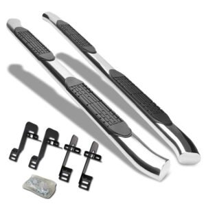 (Curved End Oval Metal) Running Board Nerf Bar For 04-14 Ford F-150 (P221 11th, P415 12th Gen) [Extended Cab]