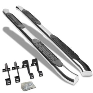 (Curved End Oval Metal) Running Board Nerf Bar For 04-14 Ford F-150 (P221 11th, P415 12th Gen) [Crew Cab]