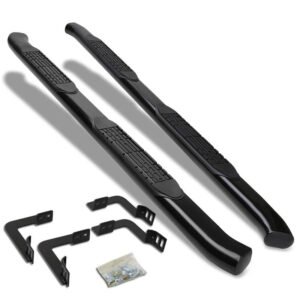 (Curved End Oval Black) Running Board Nerf Bar For 05-21 Nissan Frontier (D40 2nd Gen) [Crew Cab]