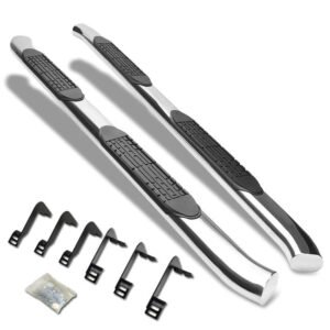 (Curved End Oval Metal) Running Board Nerf Bar For 04-15 Nissan Titan (A60 1st Gen) [Crew Cab]