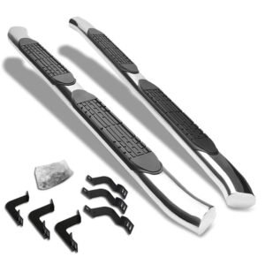 (Curved End Oval Metal) Running Board Nerf Bar For 07-21 Toyota Tundra (XK50 2nd Gen) [Extended Cab]