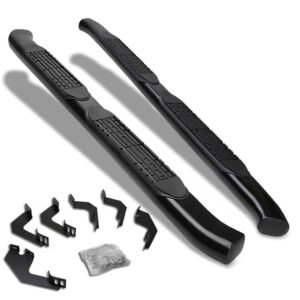 (Curved End Oval Black) Running Board Nerf Bar For 05-22 Toyota Tacoma [Extended Cab]