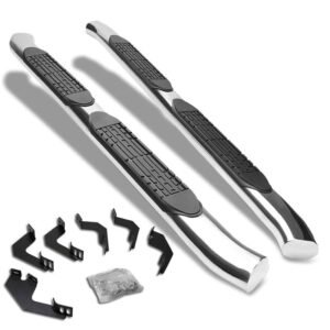 (Curved End Oval Metal) Running Board Nerf Bar For 05-22 Toyota Tacoma [Extended Cab]