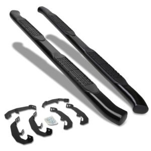 (Curved End Oval Black) Running Board Nerf Bar For 19+ Chevrolet Silverado / GMC Sierra 1500 2500 3500 HD (T1XX) [Crew Cab]