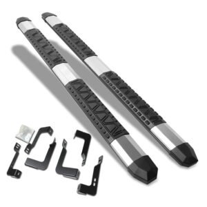 (Extruded Trapezoid Metal) Running Board Nerf Bar For 07-18 Silverado Sierra 1500/07-19 2500 3500 HD [Extended Cab]