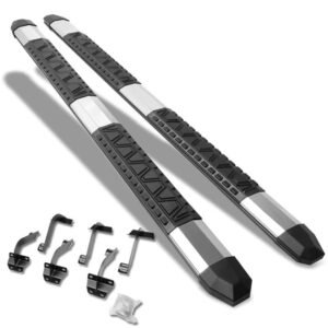 (Extruded Trapezoid Metal) Running Board Nerf Bar For Ford 15+ F-150 / 17+ F-250 F-350 Super Duty [Crew Cab]