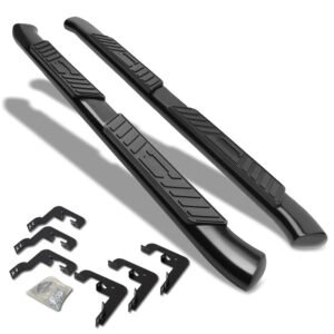 (Oval Tubular Black) Running Board Nerf Bar For 07-18 Silverado Sierra 1500/07-19 2500 3500 HD [Extended Cab]