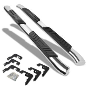 (Oval Tubular Metal) Running Board Nerf Bar For 07-18 Silverado Sierra 1500/07-19 2500 3500 HD [Extended Cab]