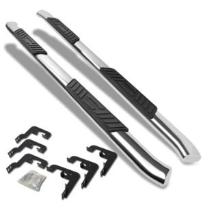 (Oval Tubular Metal) Running Board Nerf Bar For 07-18 Silverado Sierra 1500/07-19 2500 3500 HD [Crew Cab]
