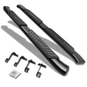 (Oval Tubular Black) Running Board Nerf Bar For 15+ Ford F-150/17+ F-250 F-350 Super Duty [Extended Cab]