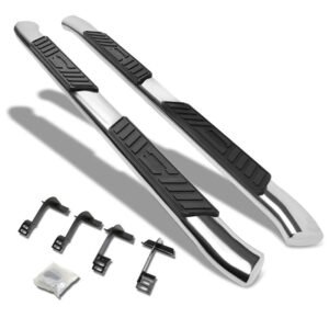 (Oval Tubular Metal) Running Board Nerf Bar For 15+ Ford F-150/17+ F-250 F-350 Super Duty [Extended Cab]