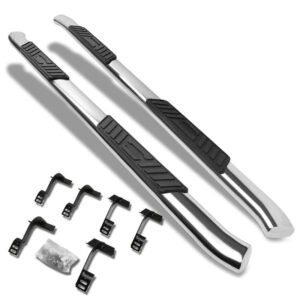 (Oval Tubular Metal) Running Board Nerf Bar For Ford 15+ F-150 / 17+ F-250 F-350 Super Duty [Crew Cab]