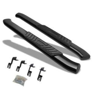 (Oval Tubular Black) Running Board Nerf Bar For 99-16 Ford F-250/350/450/550 Super Duty (PHN131) [Standard Cab]