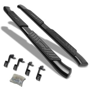 (Oval Tubular Black) Running Board Nerf Bar For 99-16 Ford F-250/350/450/550 Super Duty (PHN131) [Extended Cab]