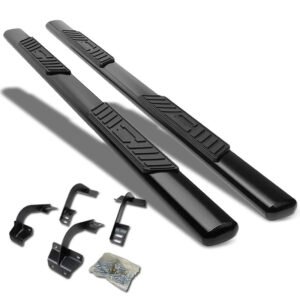 (Straight Oval Black) Running Board Nerf Bar For 15+ Ford F-150/17+ F-250 F-350 Super Duty [Extended Cab]