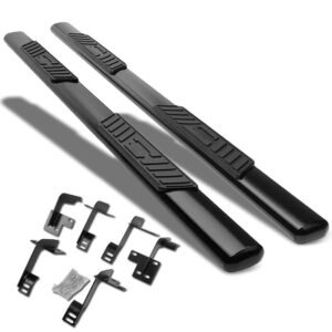 (Straight Oval Black) Running Board Nerf Bar For 19+ Ram 1500 (DT 5th Gen) [Crew Cab]