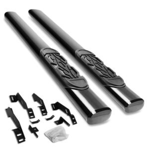 (Straight Oval Tubular Black) Running Board Nerf Bar For 88-00 Chevrolet GMC C/K-Series [Extended Cab]