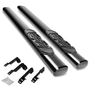 (Straight Oval Tubular Black) Running Board Nerf Bar For 99-19 Silverado/Sierra [Standard Cab]