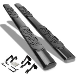 (Straight Oval Tubular Black) Running Board Nerf Bar For 07-18 Silverado Sierra 1500/07-19 2500 3500 HD [Extended Cab]